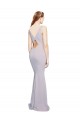 Compra Lila ártica Sirena Cuello en V Crepé Elástico Largo Formales Vestidos de dama de honor / Vestidos de fiesta
