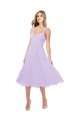 Compra Lila línea A Cuello de Corazón Midi Gasa Corto Asimétrico Vestidos de dama de honor / Vestidos de cóctel / Vestidos para homecoming