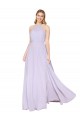 Compra Lila línea A Halter Cuello Alto Gasa Largo Formales Vestidos de dama de honor / Vestidos de fiesta