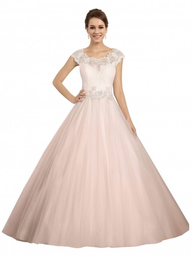 Marfil Barco Ilusión Cola capilla Encaje Vestidos de novia Baratos