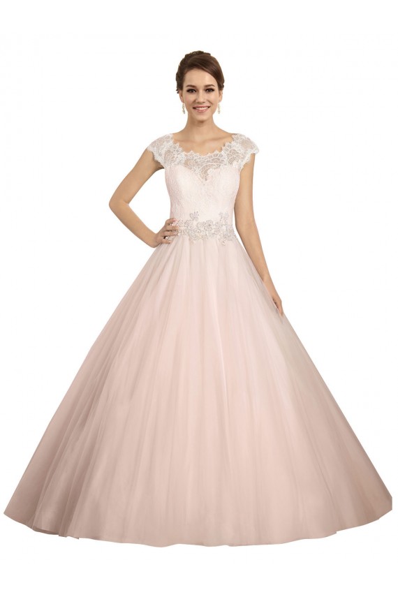Compra Marfil Barco Ilusión Cola capilla Encaje Vestidos de novia