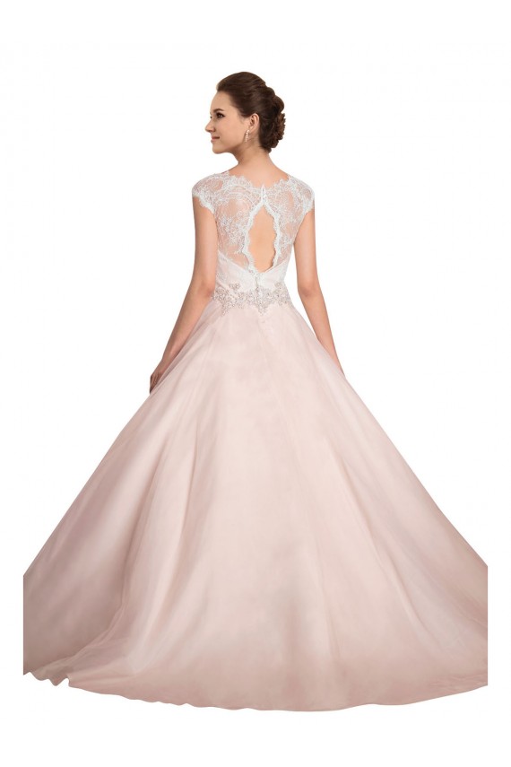 Compra Marfil Barco Ilusión Cola capilla Encaje Vestidos de novia
