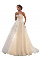 Compra Marfil & Champán Cuello de Corazón Cola capilla Tul Encaje Vestidos de novia