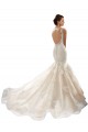 Compra Marfil & Champán Sirena Cuello en V Cola capilla Tul Encaje Clásico Vestidos de novia