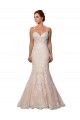 Compra Marfil & Champán Sirena Tirantes espagueti Cola capilla Encaje Boho Vestidos de novia