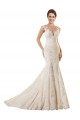 Compra Marfil & Champán Sirena Ilusión Cola capilla Encaje Vestidos de novia
