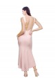 Compra Rosa Cubierta Cuello Alto Midi Crepé Elástico Corto Asimétrico Formales Vestidos de dama de honor / Vestidos de fiesta / Vestidos de cóctel