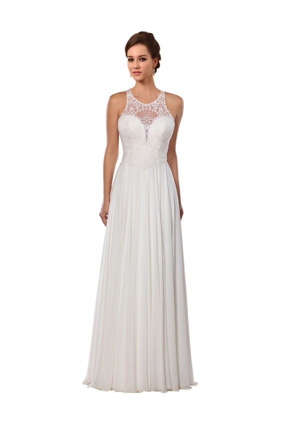 Compra Marfil Cubierta Ilusión Cola capilla Gasa Vestidos de novia
