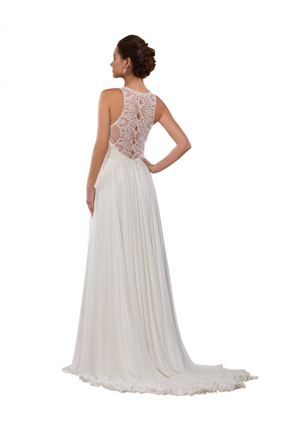 Compra Marfil Cubierta Ilusión Cola capilla Gasa Vestidos de novia