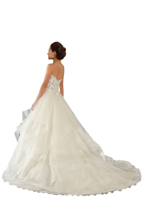 Compra Marfil Cuello de Corazón Cola capilla Satén Tul Encaje Vestidos de novia