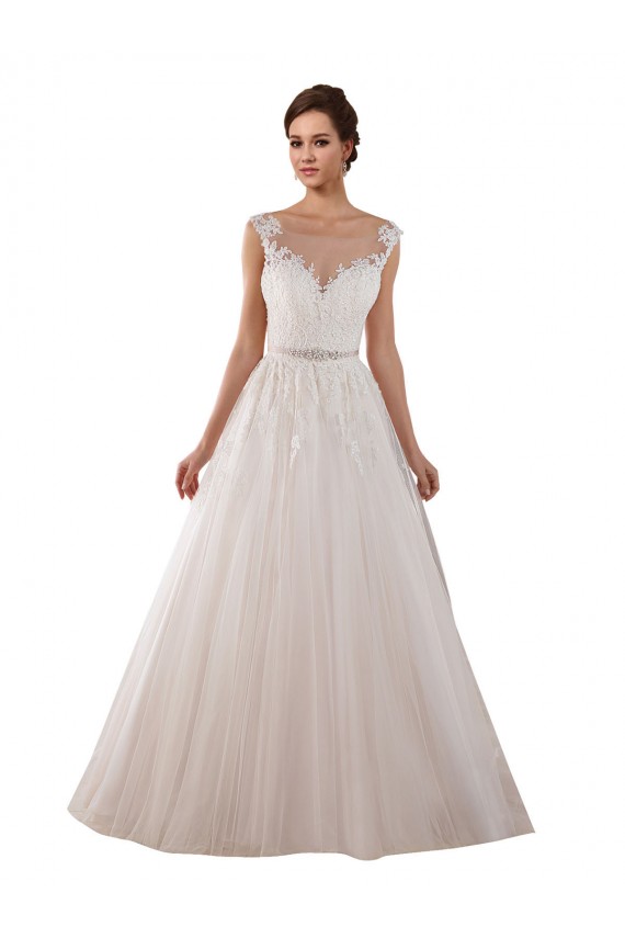 Compra Marfil Cuello de Corazón Cola capilla Tul Encaje Vestidos de novia
