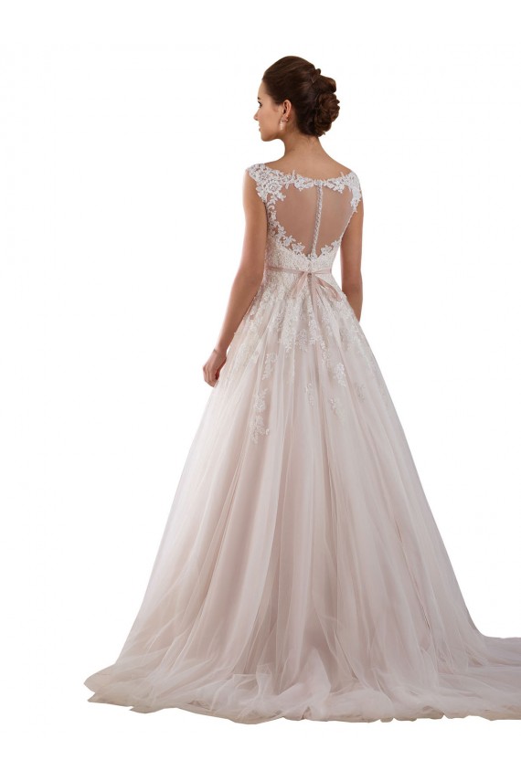 Compra Marfil Cuello de Corazón Cola capilla Tul Encaje Vestidos de novia