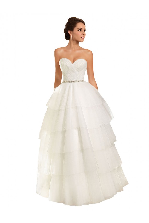 Compra Marfil Cuello de Corazón Cola capilla Tul Vestidos de novia