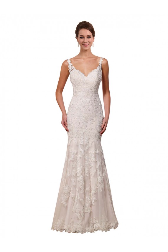 Compra Marfil Sirena Cuello de Corazón Cola capilla Encaje Vestidos de novia