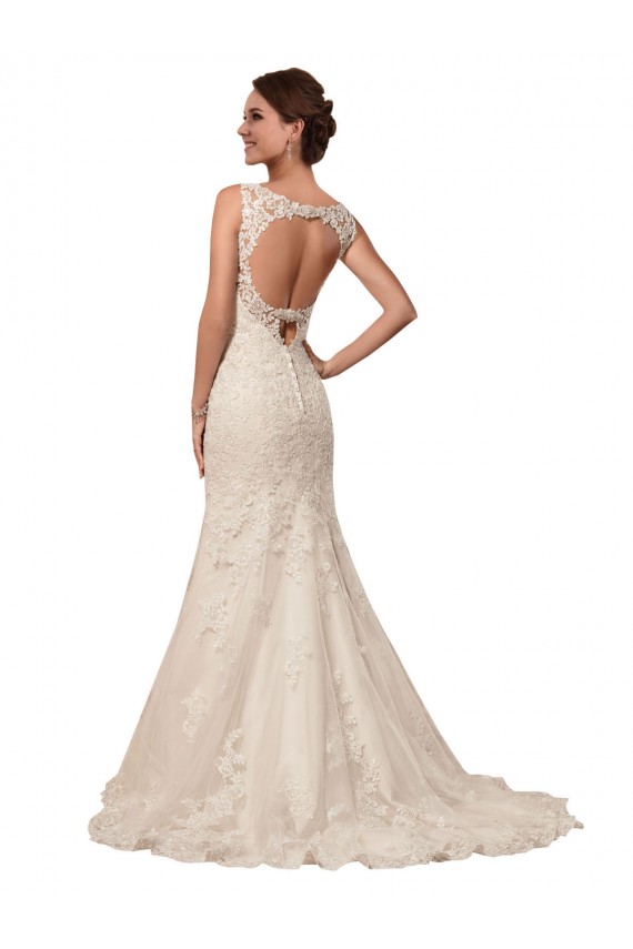 Compra Marfil Sirena Cuello de Corazón Cola capilla Tul Encaje Vestidos de novia