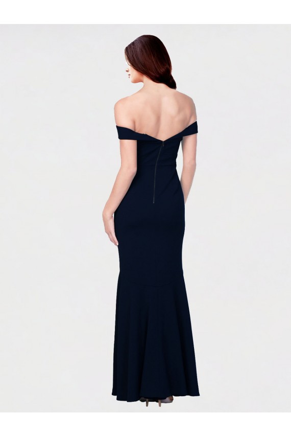Compra Marfil Sirena Hombros Descubiertos Crepé Elástico Largo Formales Vestidos de dama de honor / Vestidos de fiesta