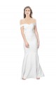 Compra Marfil Sirena Hombros Descubiertos Crepé Elástico Largo Formales Vestidos de dama de honor / Vestidos de fiesta