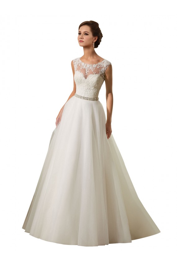Compra Marfil Ilusión Cola capilla Tul Encaje Vestidos de novia