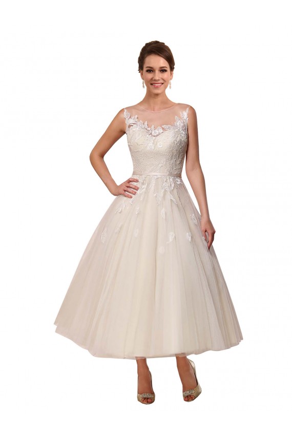 Compra Marfil Ilusión Tul Encaje Vestidos de novia