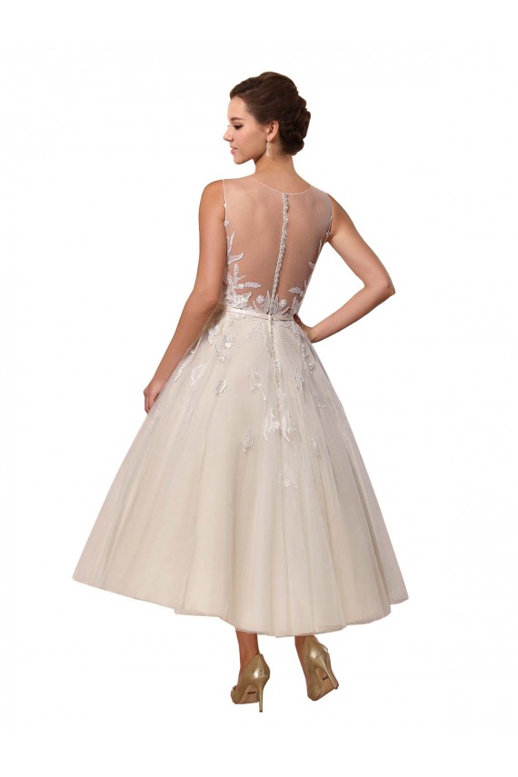 Compra Marfil Ilusión Tul Encaje Vestidos de novia