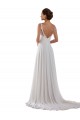 Compra Marfil línea A Cuello de Corazón Cola capilla Gasa Clásico Boho Vestidos de novia