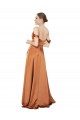 Compra Naranja línea A Tirantes espagueti Satén sedoso Largo Formales Vestidos de dama de honor / Vestidos de fiesta