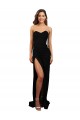 Compra Negro Columna Cuello de Corazón Sin tirantes Cuello Alto Crepé Elástico Largo Formales Vestidos de dama de honor / Vestidos de fiesta