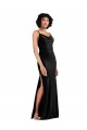 Compra Negro Columna Terciopelo Elástico Largo Formales Vestidos de dama de honor / Vestidos de fiesta