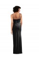 Compra Negro Columna Terciopelo Elástico Largo Formales Vestidos de dama de honor / Vestidos de fiesta