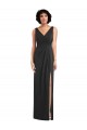 Compra Negro Cubierta Cuello en V Spandex Largo Formales Vestidos de dama de honor / Vestidos de fiesta