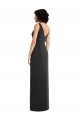 Compra Negro Cubierta Cuello en V Spandex Largo Formales Vestidos de dama de honor / Vestidos de fiesta