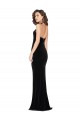 Compra Negro Cubierta Halter Cuello Alto Terciopelo Elástico Largo Vestidos de dama de honor / Vestidos de fiesta