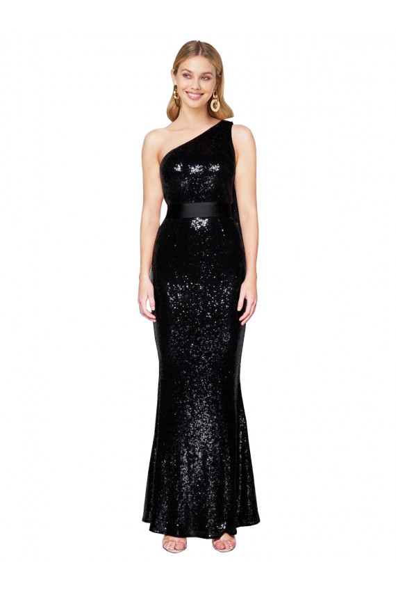 Compra Negro Sirena Un Hombre Lentejuela Largo Formales Vestidos de dama de honor / Vestidos de fiesta