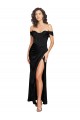 Compra Negro línea A Cuello de Corazón Satén sedoso Largo Formales Vestidos de dama de honor / Vestidos de fiesta