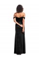 Compra Negro línea A Hombros Descubiertos Sin tirantes Terciopelo Elástico Largo Formales Vestidos de dama de honor / Vestidos de fiesta