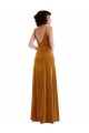 Compra Oro Trompeta Cuello en V Terciopelo Elástico Largo Vestidos de dama de honor / Vestidos de fiesta