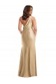Compra Oro suave Sirena Un Hombre Satén sedoso Largo Formales Vestidos de dama de honor / Vestidos de fiesta