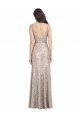 Compra Plata Cubierta Cuello en V Cuello Alto Lentejuela Lentejuelas brillantes Largo Formales Vestidos de dama de honor / Vestidos de fiesta