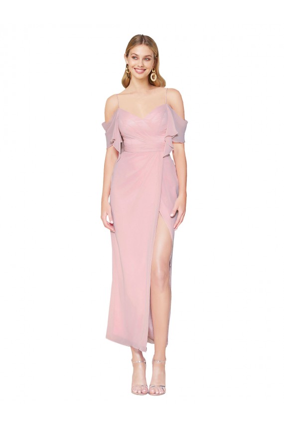 Compra Primavera Sirena Hombros Descubiertos Gasa Corto Formales Vestidos de dama de honor / Vestidos de fiesta