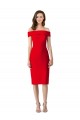 Compra Rojo Cubierta Hombros Descubiertos Cóctel Crepé Elástico Corto Formales Vestidos de dama de honor / Vestidos de fiesta / Vestidos de cóctel