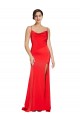 Compra Rojo Cubierta Sin tirantes Satén elástico Largo Formales Vestidos de dama de honor / Vestidos de fiesta