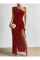 Compra Rojo Cubierta Un Hombre Lentejuelas Terciopelo Largo Vestidos de fiesta