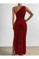 Compra Rojo Cubierta Un Hombre Lentejuelas Terciopelo Largo Vestidos de fiesta