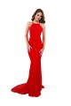 Compra Rojo Sirena Cuello Alto Encaje Largo Formales Vestidos de dama de honor / Vestidos de fiesta