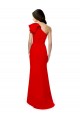 Compra Rojo Sirena Un Hombre Cuello Alto Crepé Elástico Largo Formales Vestidos de dama de honor / Vestidos de fiesta