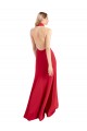 Compra Rojo línea A Halter Cuello Alto Crepé Elástico Largo Formales Vestidos de dama de honor / Vestidos de fiesta