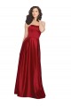Compra Rojo oscuro línea A Sin tirantes Satén Largo Vestidos de dama de honor / Vestidos de fiesta