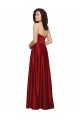 Compra Rojo oscuro línea A Sin tirantes Satén Largo Vestidos de dama de honor / Vestidos de fiesta