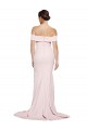 Compra Rosa Cubierta Cuadrado Barrer tren Crepé Elástico Largo Formales Vestidos de dama de honor / Vestidos de fiesta