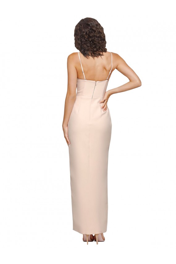 Compra Cubierta Sin tirantes Crepé Elástico Largo Vestidos de dama de honor / Vestidos de fiesta